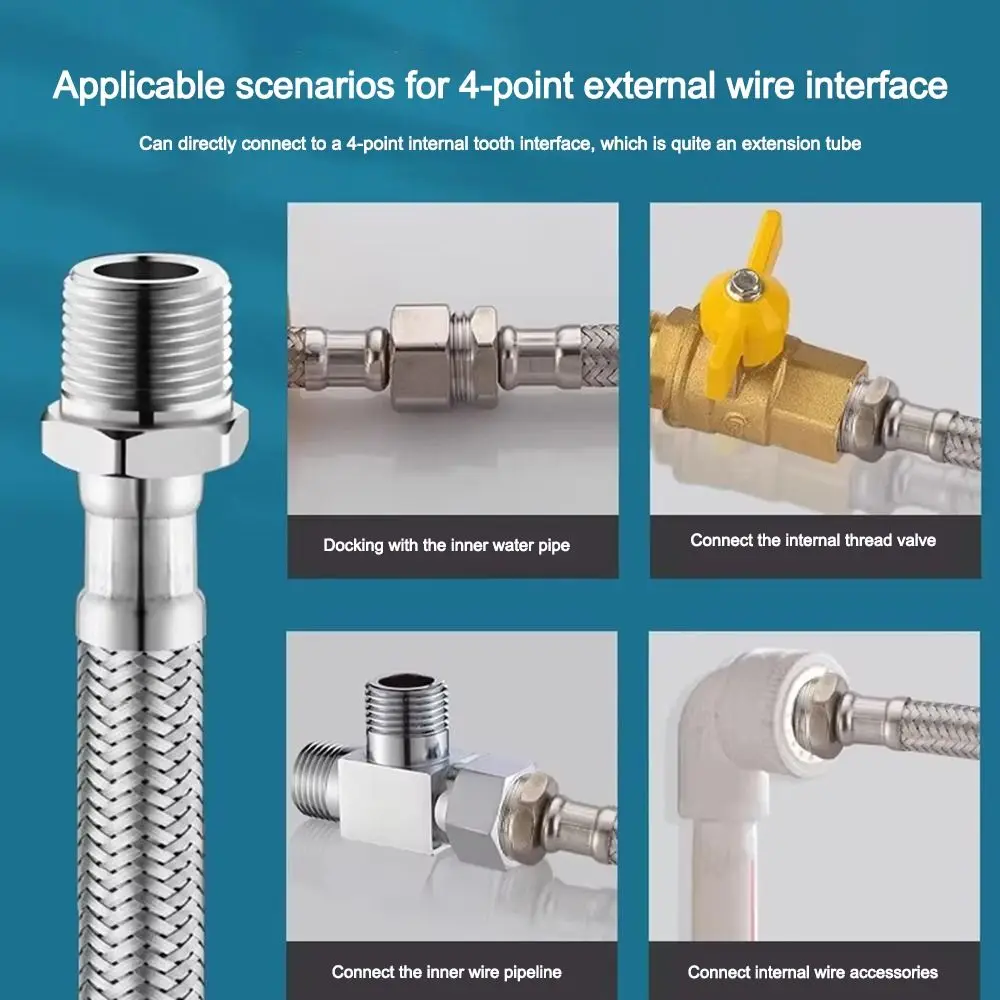20-200 سنتيمتر طول خرطوم دش مرن داخلي الخيوط الفولاذ المقاوم للصدأ تمديد البخاخ الأنابيب طول قابل للتعديل #2