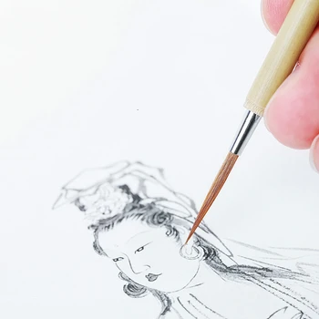 Pinceaux de dessin au trait, brosse à cheveux de belette chinoise, calligraphie chinoise, petit stylo à écriture régulière, papeterie de dessin méticuleux