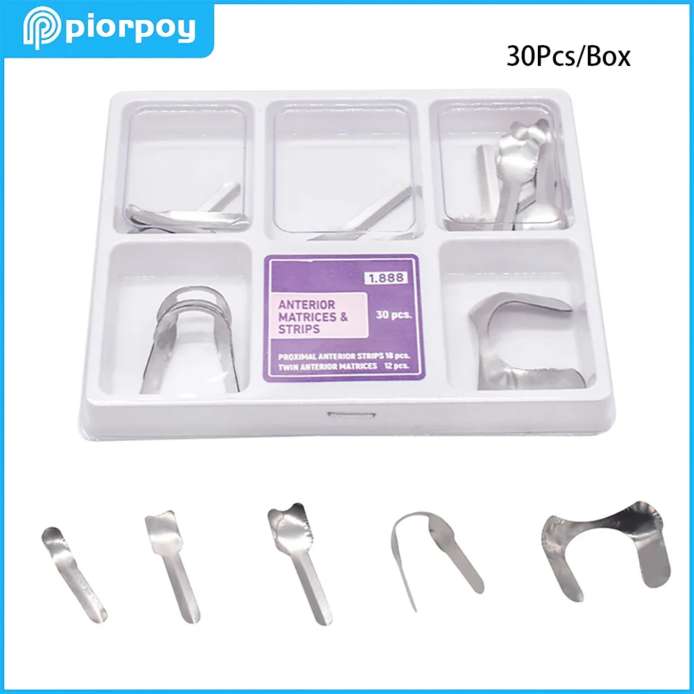 PIORPOY Dental Metal Matrix Bands Proximal Anterior Strips Matrices Twin Anterior Matrix Bands Systems Dentist MaterialsDropship