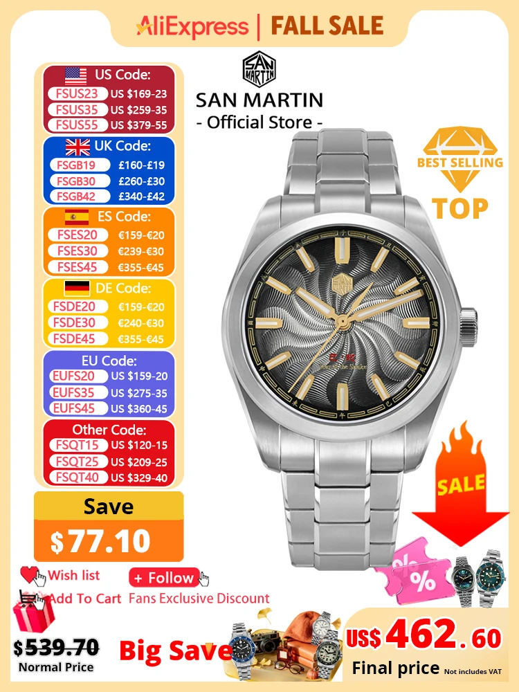 San Martin 2025 Guilloche Dial Snake Year Limited 39mm Miyota 90S5 Clear Caseback Men Automatic Mechanical Watch Luminous SN0144