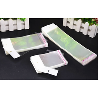 500pcs High Clear Self Adhesive Seal OPP Bags with White Card-head & Hang Holes, Stick Tape self-sealing Poly Pouch Jewelry Pack