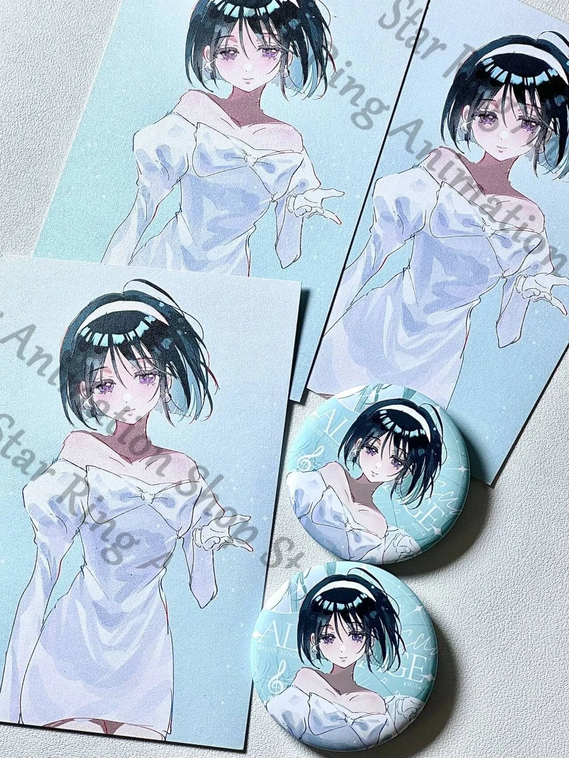 

Alien Stage Sua Anime Tinplate Badge Flash Bottom Emblem Postcard Coated Paper Suit Greeting Card Cospaly Gift Cartoon