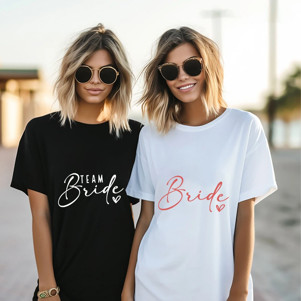 

Bride Wedding Women's T-shirt Bachelorette Party Shower Gift Round Neck Stylish Short Sleeved Tee Perfect Bachelorette Gift