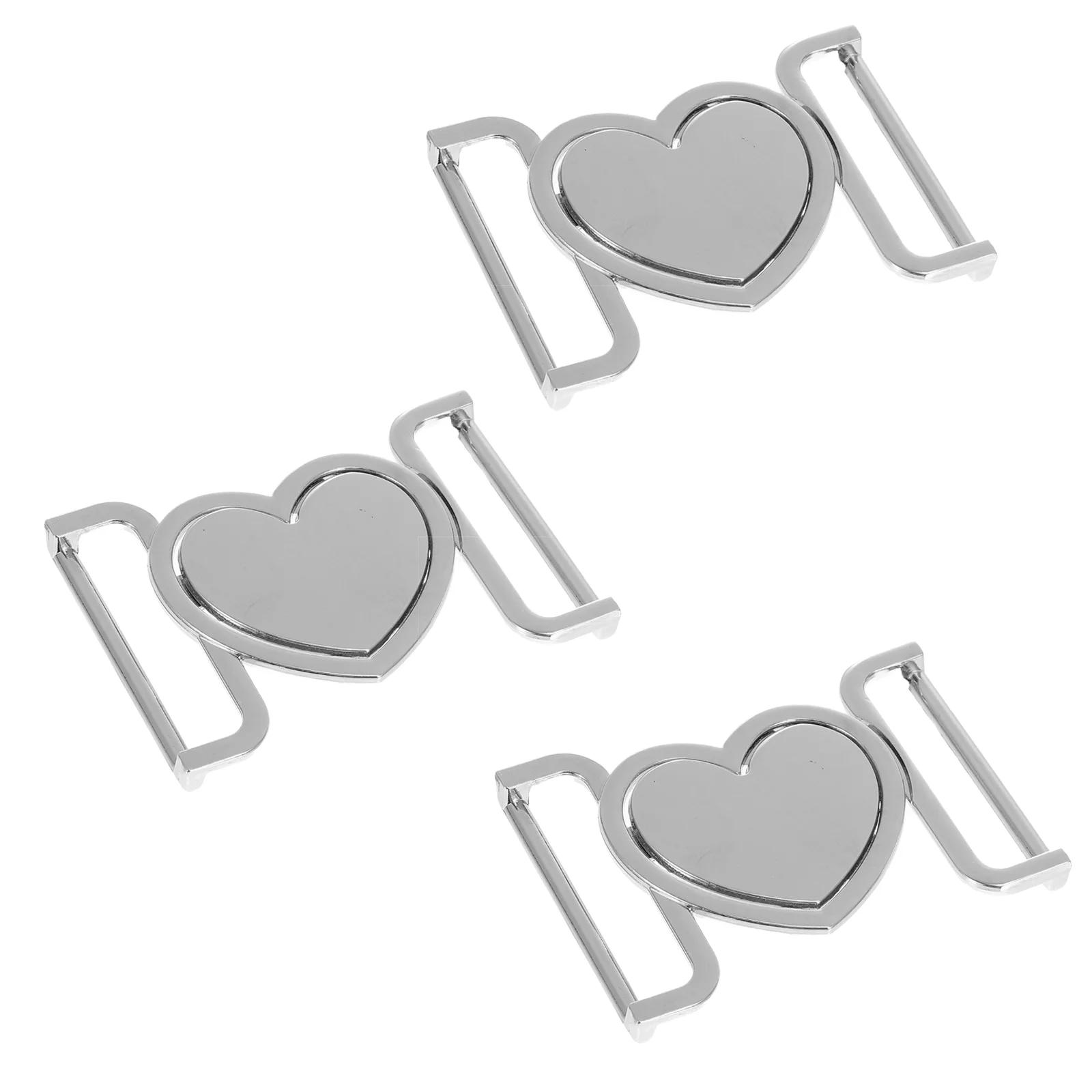 

3 Pcs Metal Buckle Choker Decorative Buckles Belt Buttons Connector Necklace Heart-shaped Zinc Alloy Waistband Cloth DIY Baby