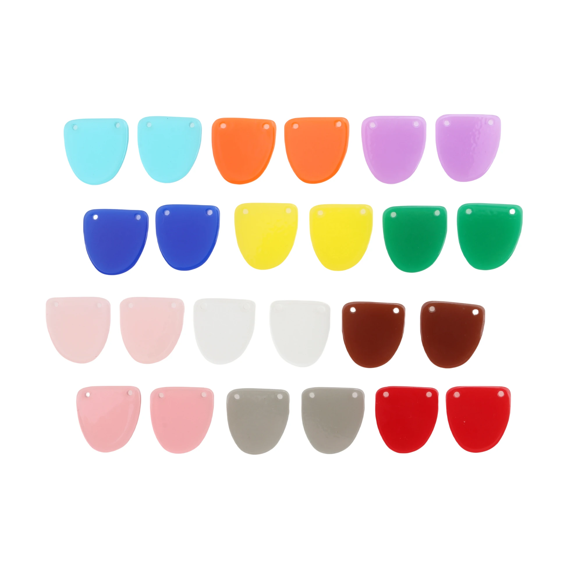 

12PCS Candy Color Acrylic Semicircle Connectors D Shaped Earring Parts Abstract Pendant,2Holes Earrings Findings,ACE347 KM