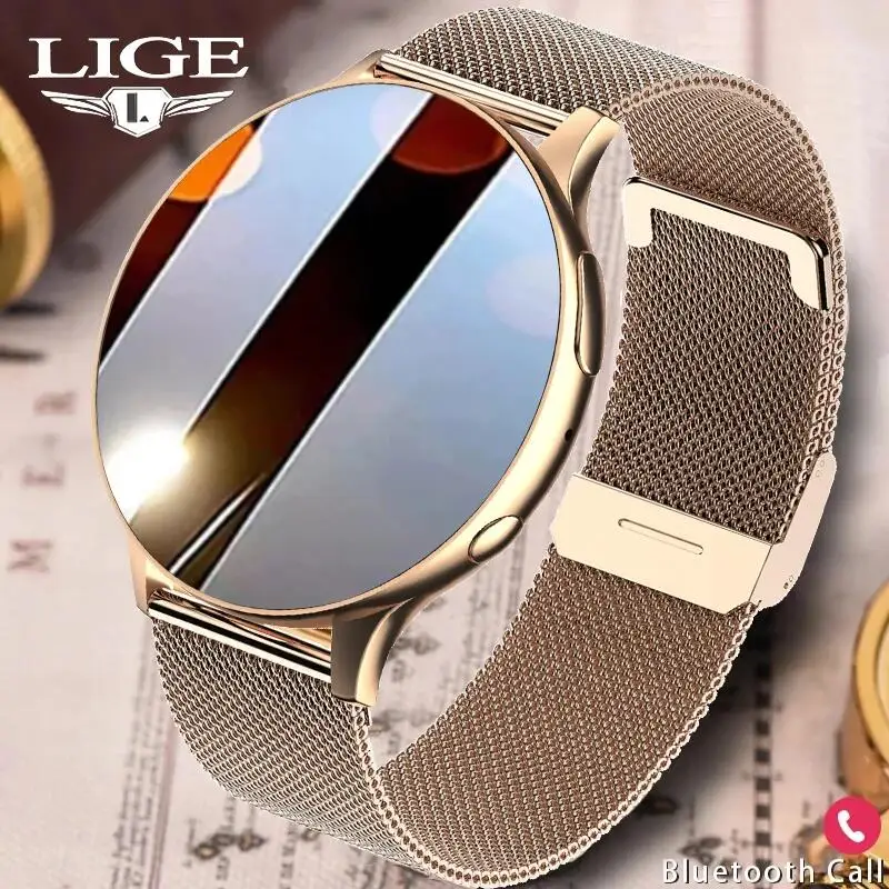 

LIGE Smart Watch 2024 Wireless Charging New Smartwatch Bluetooth Calls Watches Men Women Fitness Bracelet Custom Watch Face +Box