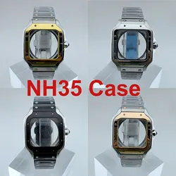N H35 case N H35 dial Square Dial Roma Dial Watch Case Folding Buckle Square Case fit N H35 N H36 movement Watch accessories