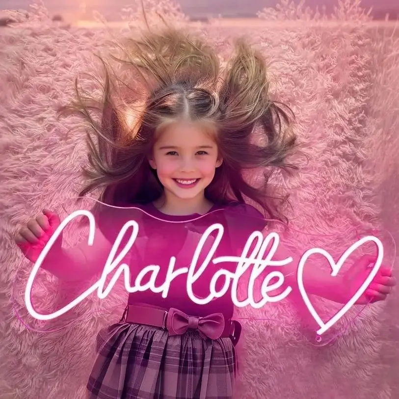 

Пользовательское имя Неоновая вывеска Сердца Персонализированная детская неоновая вывеска на заказ Декор детской комнаты Подарок Настенный декор Домашний декор Свадебный знак