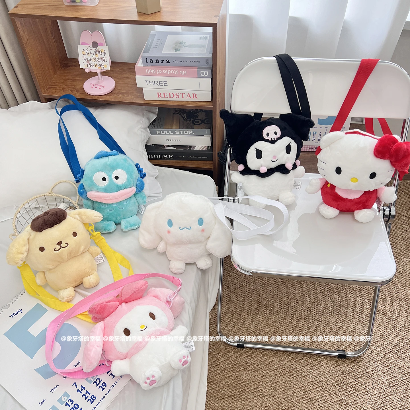 

Японская милая плюшевая кукла Sanrio Kuromi Cinnamoroll My Melody, сумка через плечо, сумка для мобильного телефона, подарок