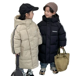 Winter Jungen Mädchen plus samt warme Kapuzenjacke 2-9 Jahre alt koreanischer Daunenmantel Verdickung 2023 Mode Kinderkleidung