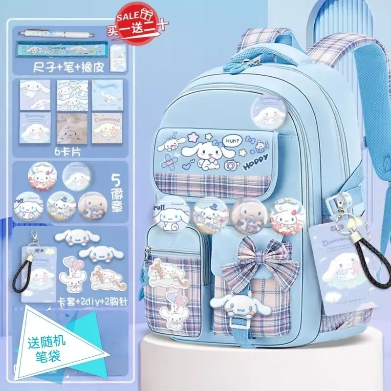 Cinnamoroll Kulomi Backpack Female Elementary School Students In Grades One Two Three Six Large Capacity Spine Protection Backpa
