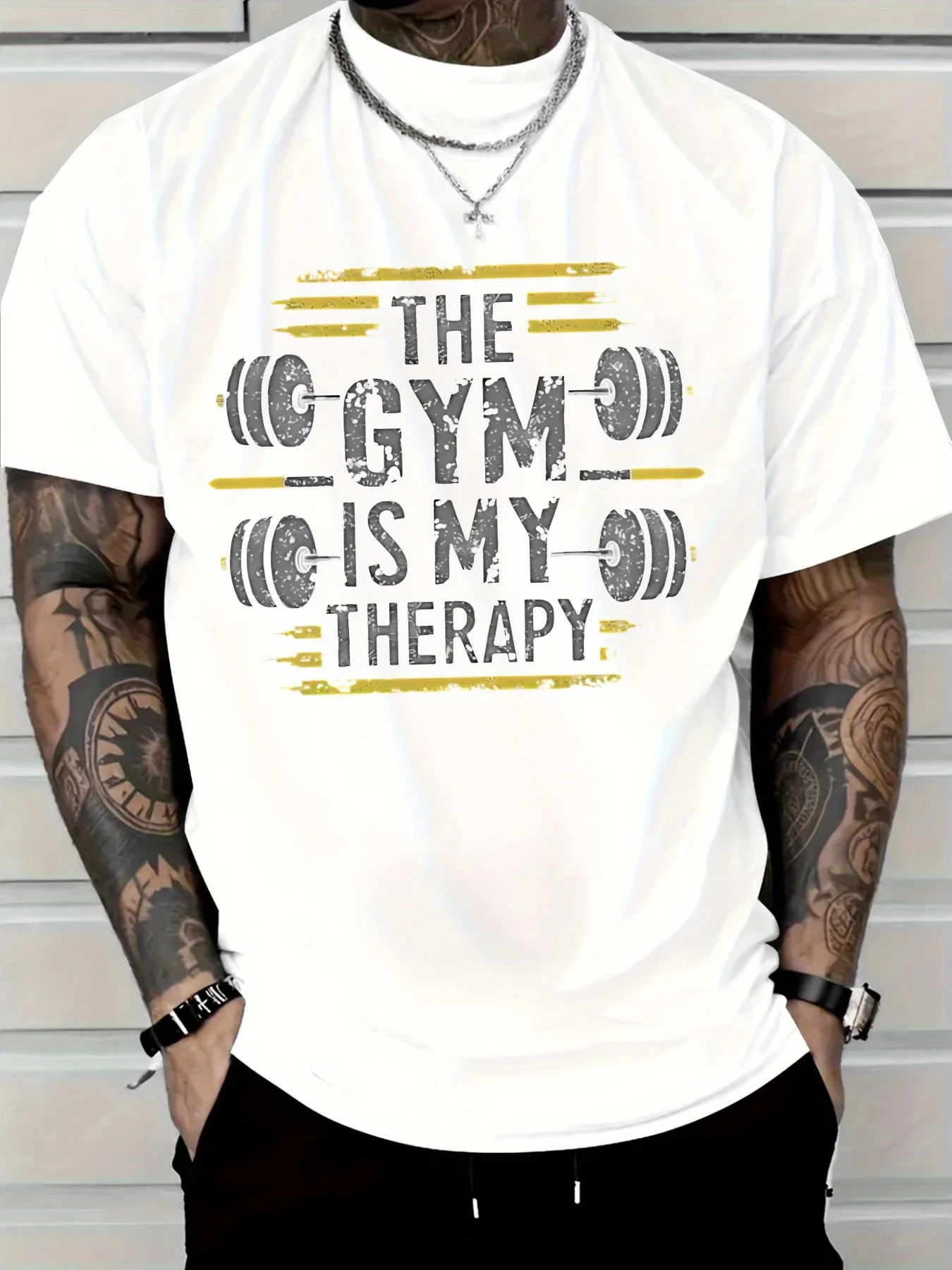 

Новая мужская повседневная футболка из чистого хлопка с дизайном GymTherapy, футболка с рисунком, мужская футболка Fasition