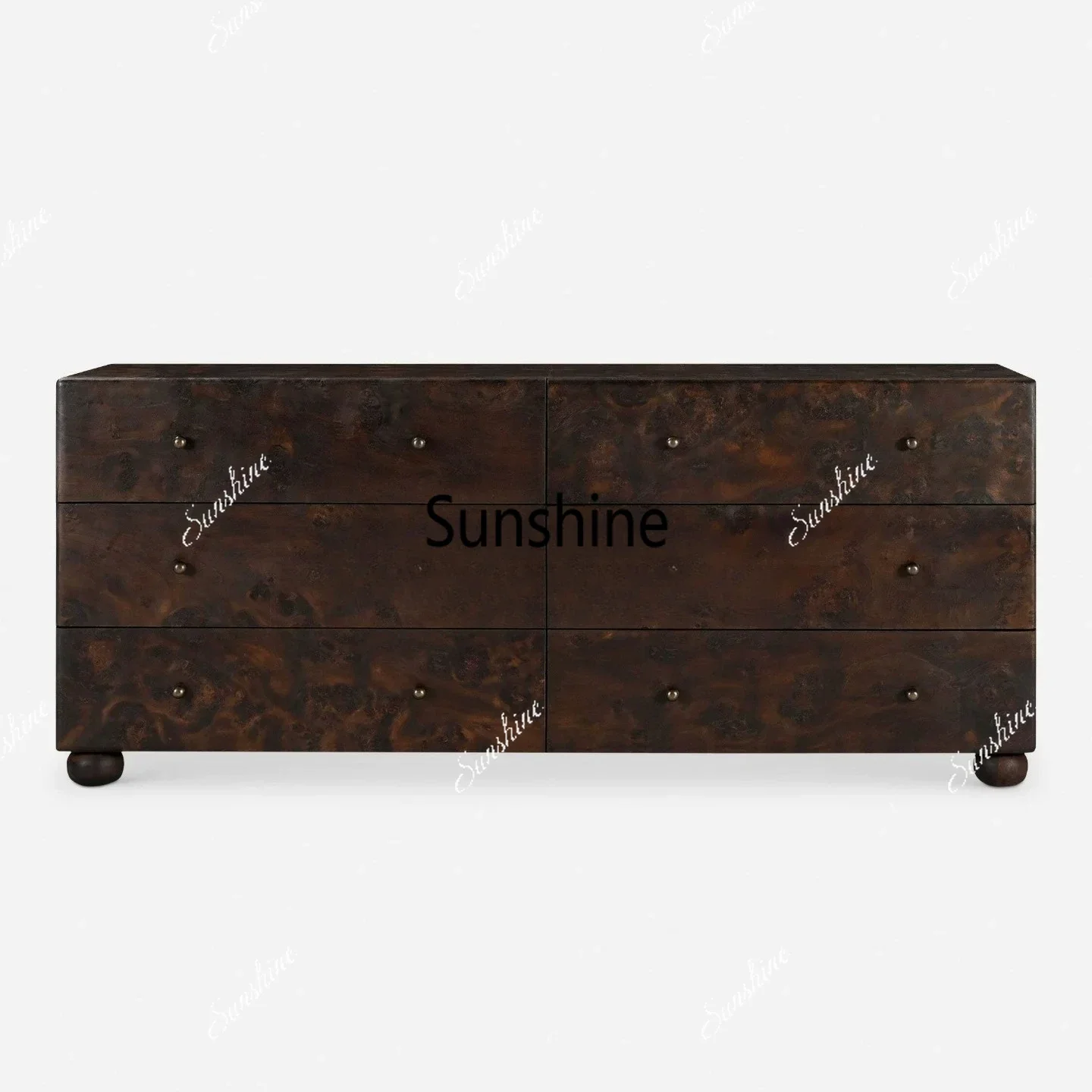 

Medieval solid wood dining side cabinet modern simple living room drawer cabinet