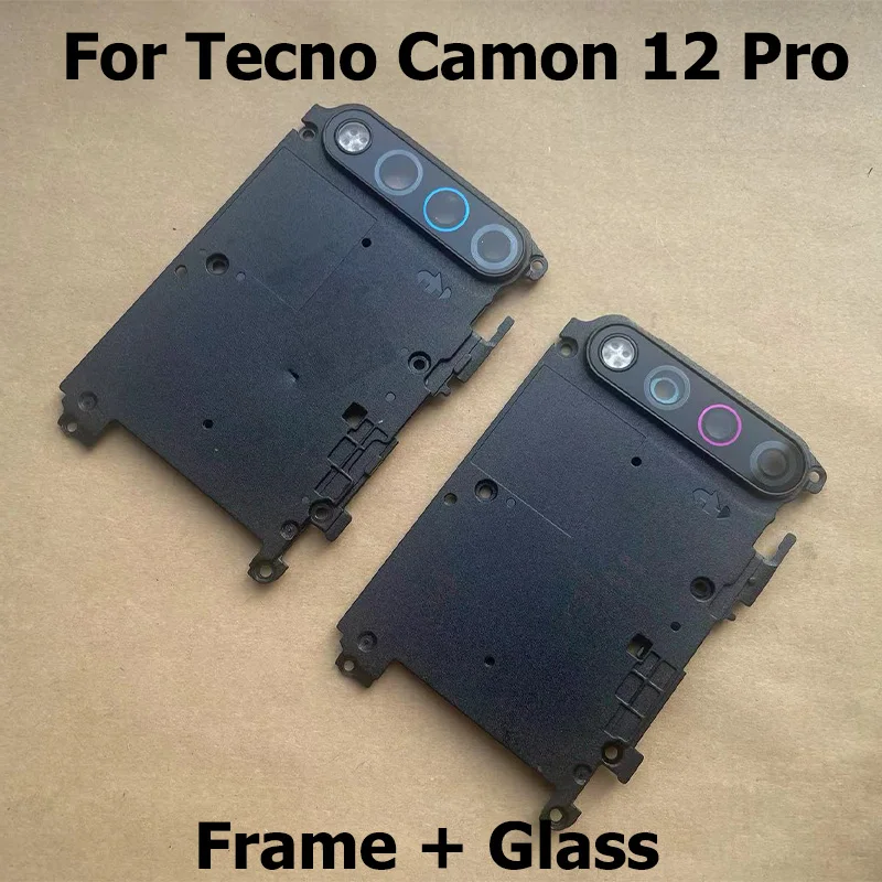 For Tecno Camon 12 Air Pro Rear Camera Glass Lens Back Main Camera Glass Lens Ring Frame Cover Replacement Parts