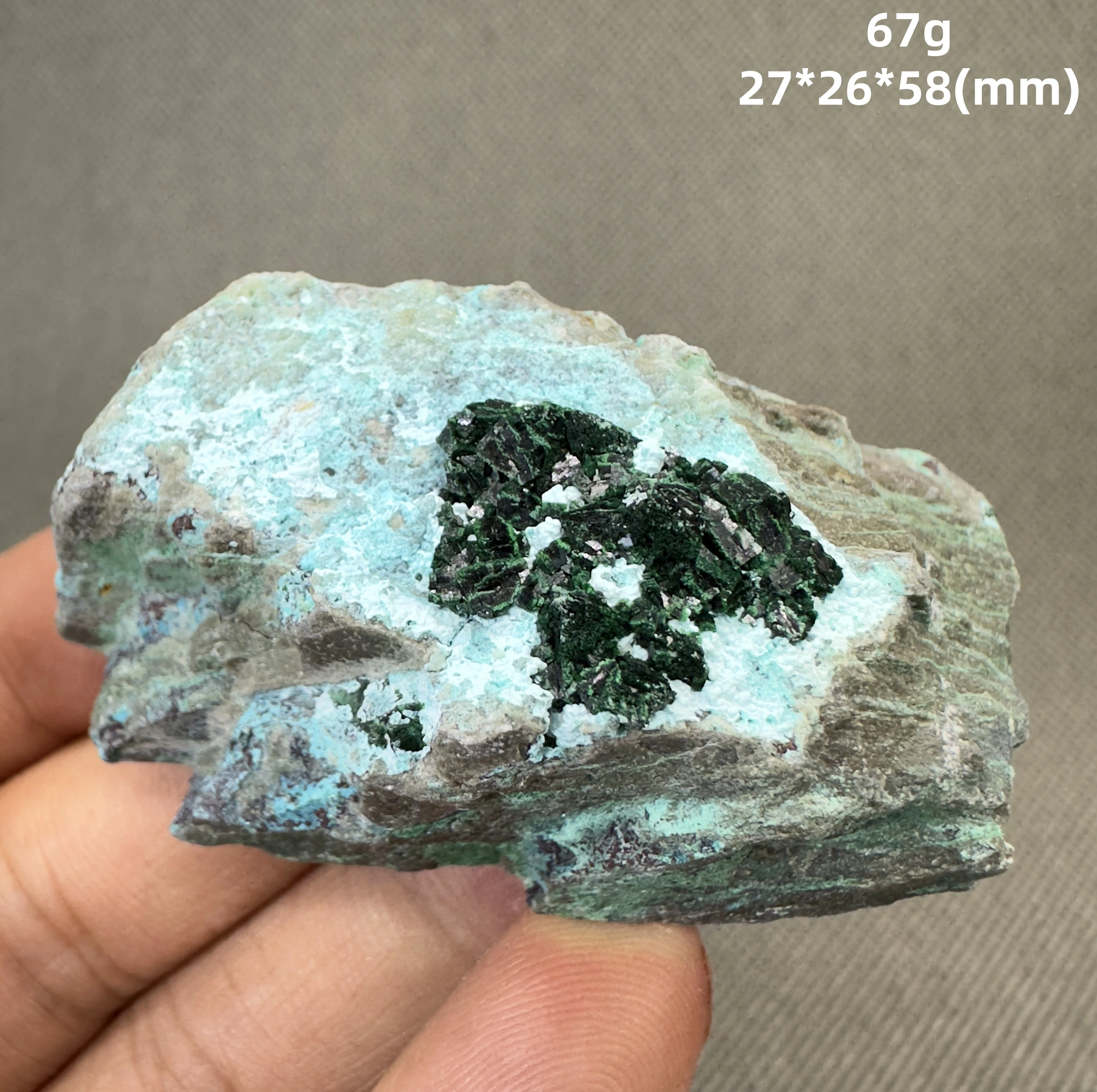 

Natural Congo chrysocolla and Independent crystal malachite mineral specimen + healing quartz crystals and stones