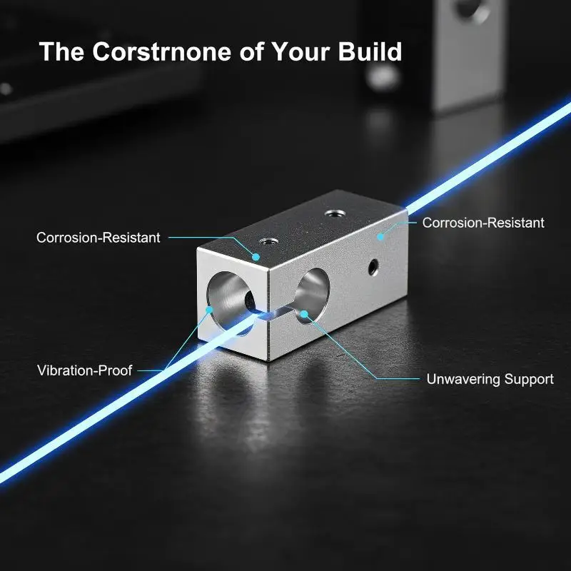 Optical Axis Cross Connector High Hardness T Type Fixed Column Cross Block for 3D Printer Linear Guide Accessories