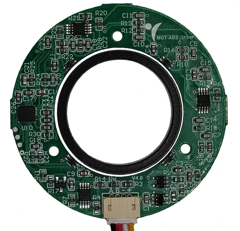 Hollow magnetic ring encoder/large aperture single turn absolute value 14 bits