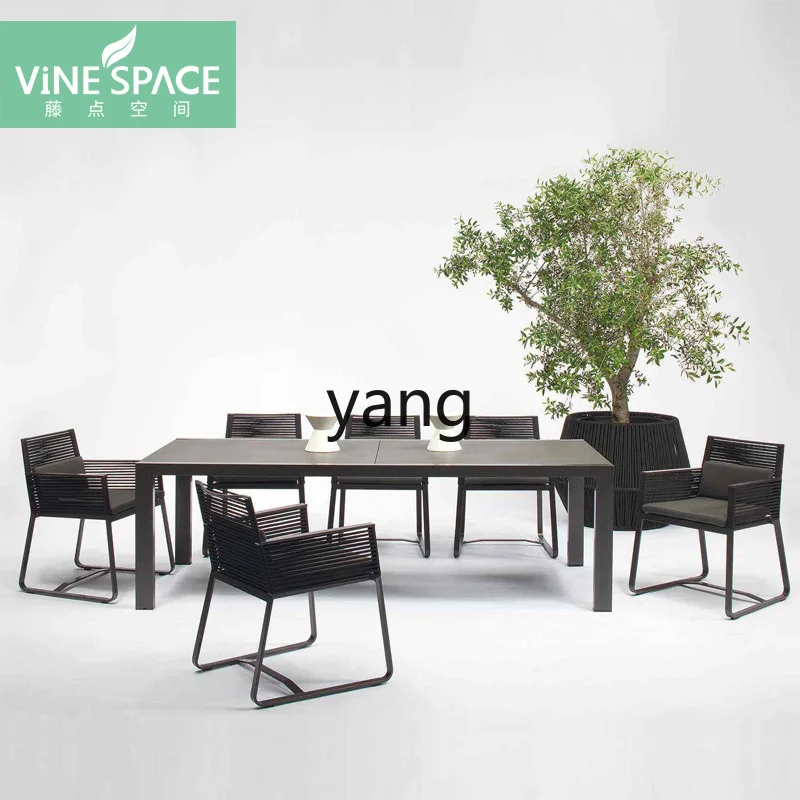 LMM outdoor rattan chair rattan waterproof outdoor garden patio dining table and chairs