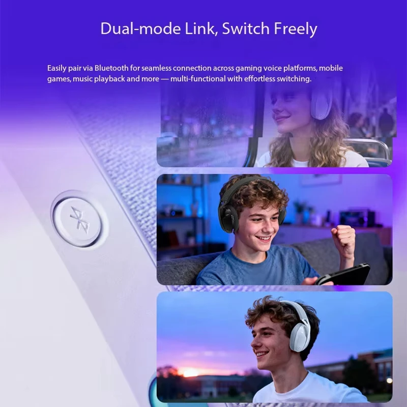 Logitech G321 Gaming Headset Over-Ear Wireless Bluetooth Dual-Mode Connection, Detachable Noise-Canceling Microphone for Gaming