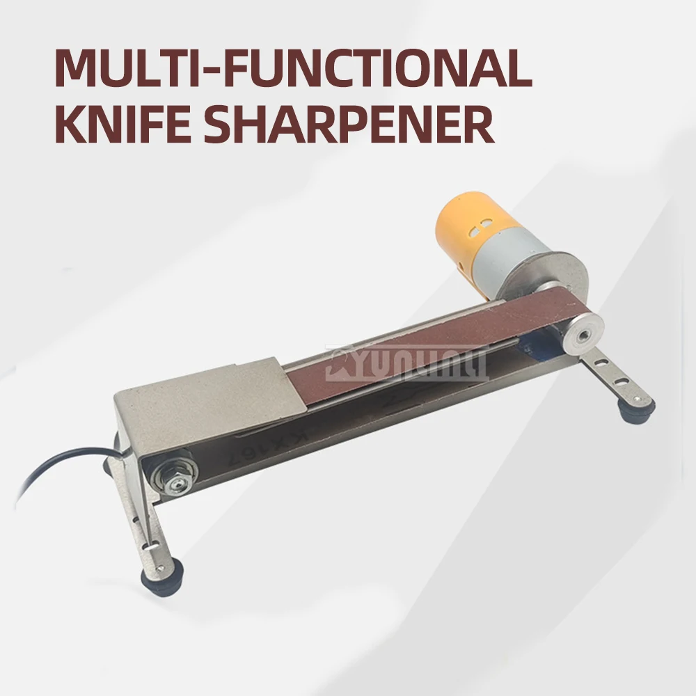 

Belt Sander Grinder Adjustable Speed Belt Sander Machine Knife Sharpener DIY Polishing Grinding Machine 7 Speed Regulation