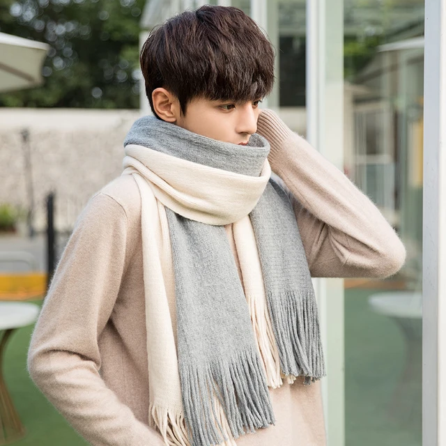 Men Scarf Cashmere like Winter Autumn Warm Soft Tassel Long Wraps Male Women Classic Business Couple PashminaThick Muffler Teen AliExpress