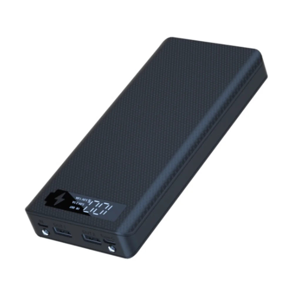 

A73E-8X18650 Battery Charger Box Power Bank Holder DIY Shell Dual USB 18650 Battery Storage Box, Standard Charge Black