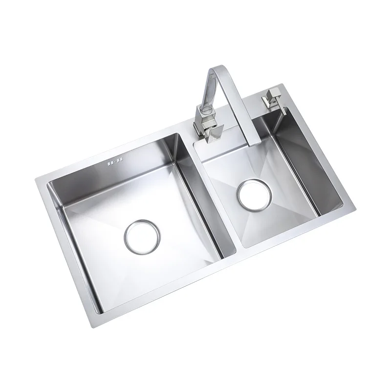 304 stainless steel brushed handmade sink double sink filter kitchen vegetable basin under countertop basin double basin