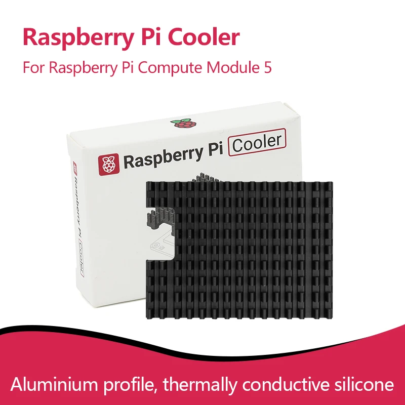 Official Original Raspberry Pi CM5 Cooler, Alumium Heatsink For Raspberry PI Compute Module 5, Thermally Conductive Silicone