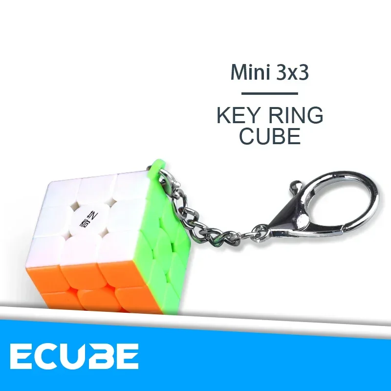 [ECube] QiYi Mini Chaveiro MoFangGe Ivy piraminx 2x2 3x3 engrenagem Cubo Mágico quebra-cabeça Pingente Corrente cubo magico Brinquedos Crianças