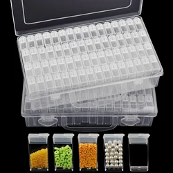 1pc 32/40/42/48/56/64 Slots Plastic Storage Box, DIY Diamond Painting Beads Charms Jewelry Accessories Organizer Box