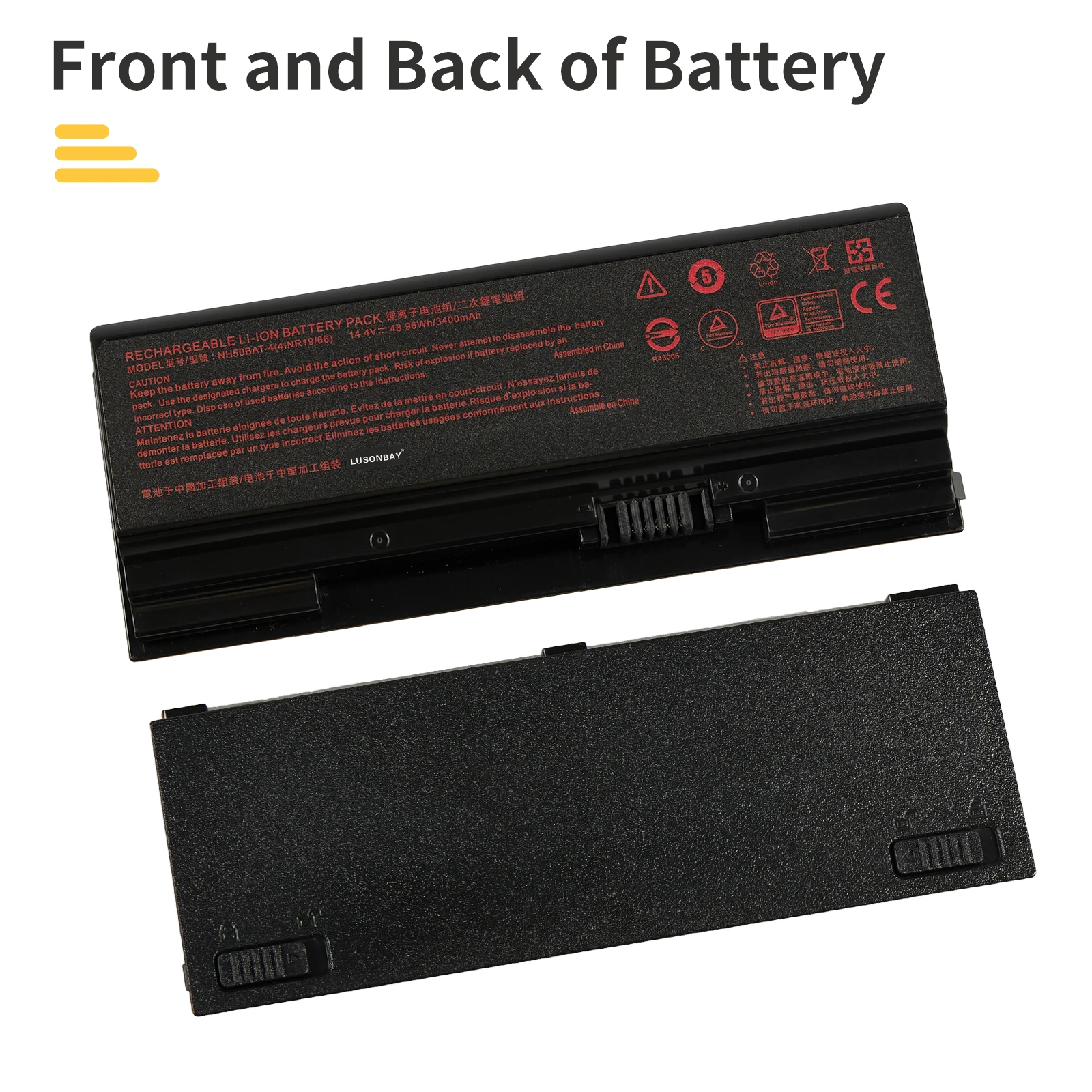 LUSONBAY NH50BAT-4 Battery for Clevo NH70RAQ NH55EDQ NH50RA NH55RCQ NH58RDQ NH70RHQ NH58RCQ For Machenike T58 For Sager NP6875