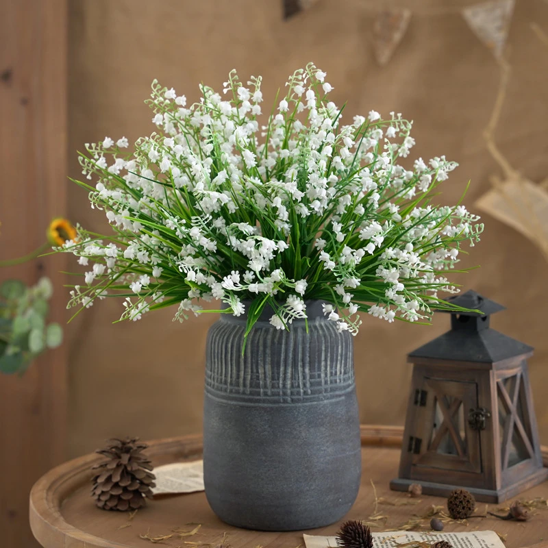32 cm 5-Gabel-Blauklee-Strauß Künstliche Blumen DIY Süßigkeitenbox Scrapbooking Weihnachtsdekoration für Zuhause Hochzeit Party Kunststoffblume – Detail 8