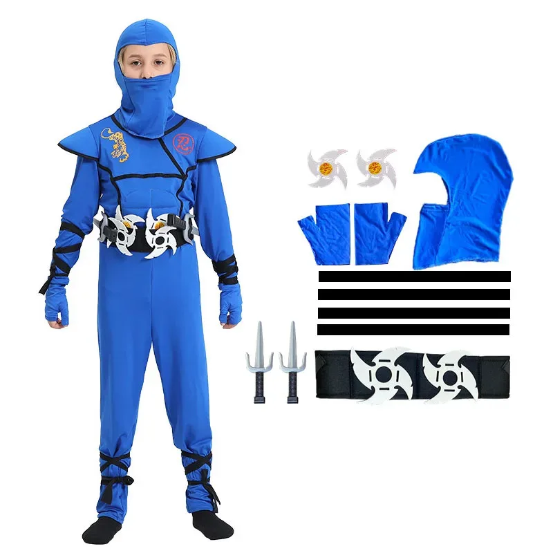 زي نينجا الفاخر للأطفال من الجنسين للعب الأدوار في الهالوين