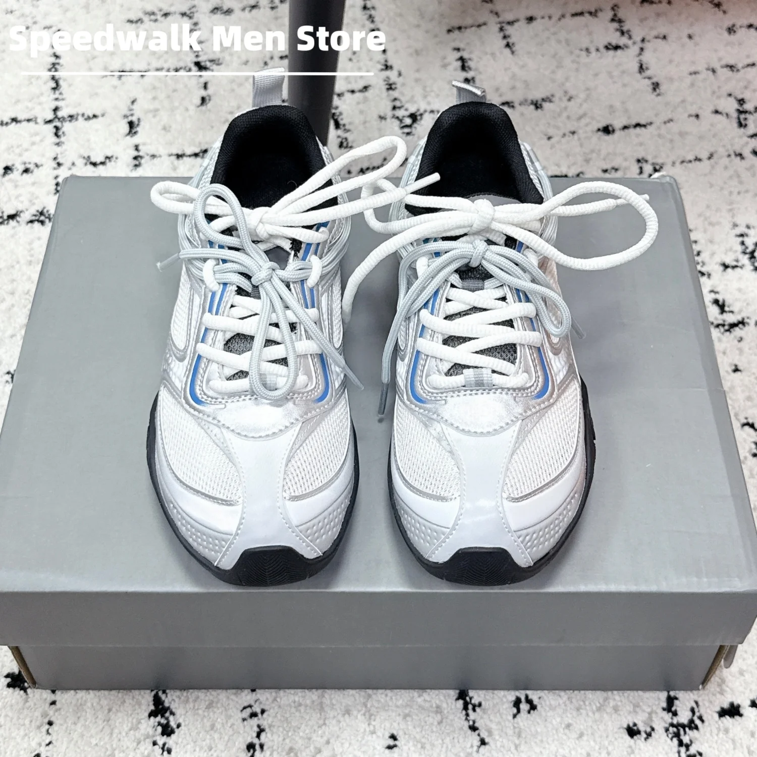 2026New Spring Summer Hollow Breathable Mesh Sports Shoes for Men Women PU Color Block Non Slip Retro Outdoor Running Sneakers
