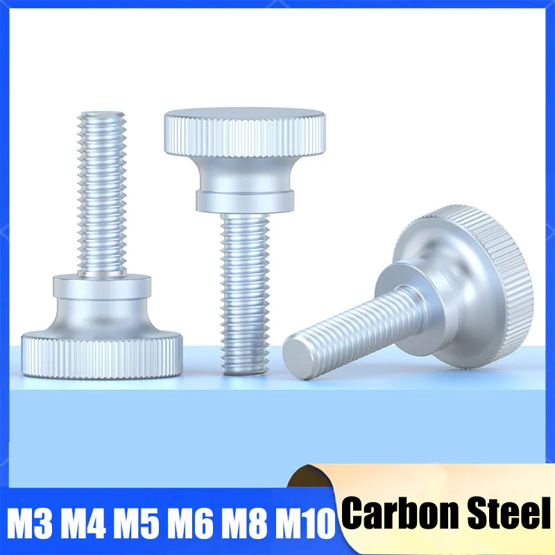 1~5Pcs Blue Zinc-Plated Carbon Steel Knurl High Step Head Thumb Screw M3 M4 M5 M6 M8 M10 Glass Lock Thumbscrew Bolt