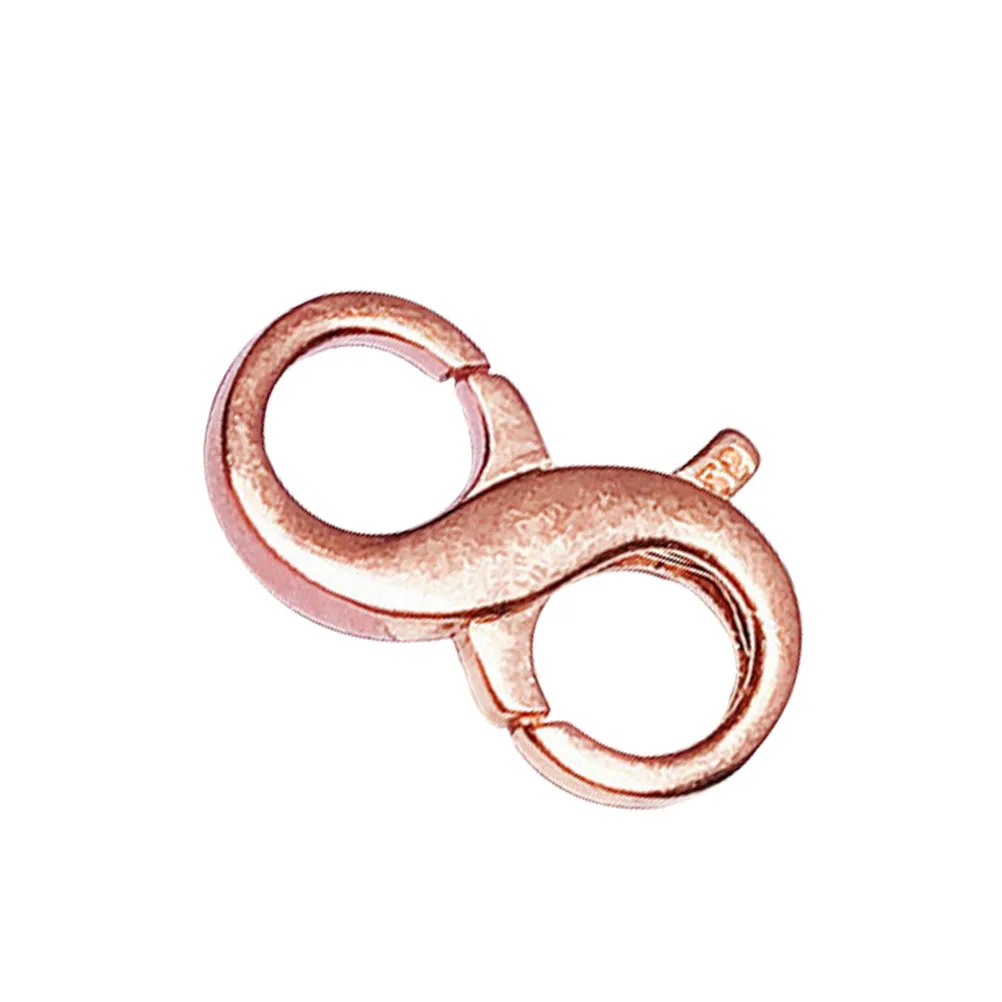 

S925 Sterling Silver 8 Shape Mechanical Double Buckle Connector Handmade Jewelry DIY Accessories Small SizeWhite Gold for DIY