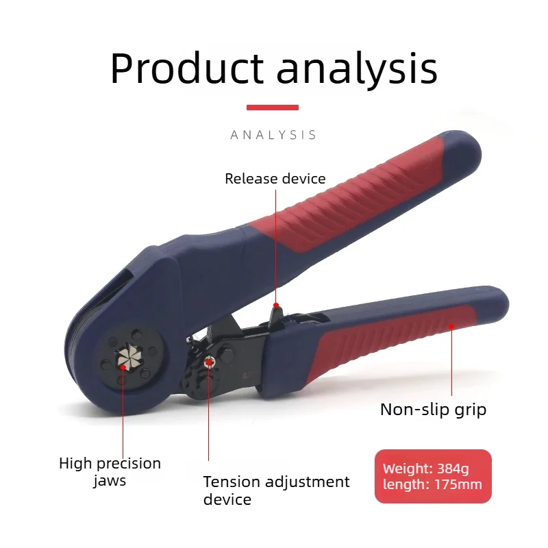 FST 16-4A Crimping Pliers for VE/TE/EN Tube Pin Terminals Cold Press Industrial Electrical Wire Harness Connection Tool