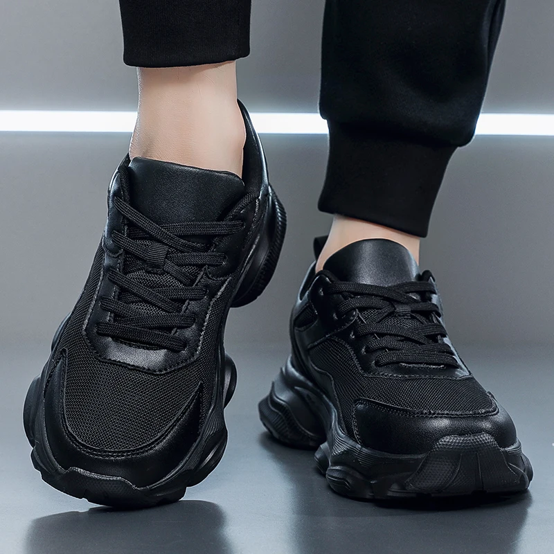 أحذية رياضية كاجوال للفصول الأربعة للرجال موضة جديدة للخروج ونعل سميك وخفيف الوزن وقابل للتنفس ومقاوم للاهتراء أحذية رياضية كاجوال مريحة