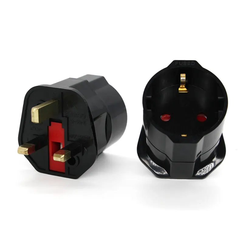 Multifunctional EU European To UK Plugs Adapter Power Converter 2 Pin Socket Travel 250V 13A Dubai Singapore Universal Adaptor