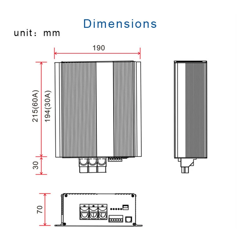 شاحن تيار مستمر ذكي 12 فولت 60 أمبير 30 أمبير مع دعم معزز، بطارية ليثيوم لتطبيق بلوتوث، شحن تلقائي بالكامل