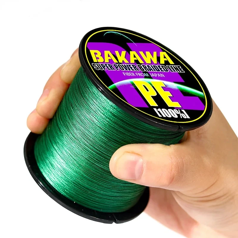 BAKAWA 4 Strands 85LB 300M Carp Fly Braided Fishing Line Multifilament 100% Wire 4 Weave Saltwater Smooth Durable Fly Sea Tackle