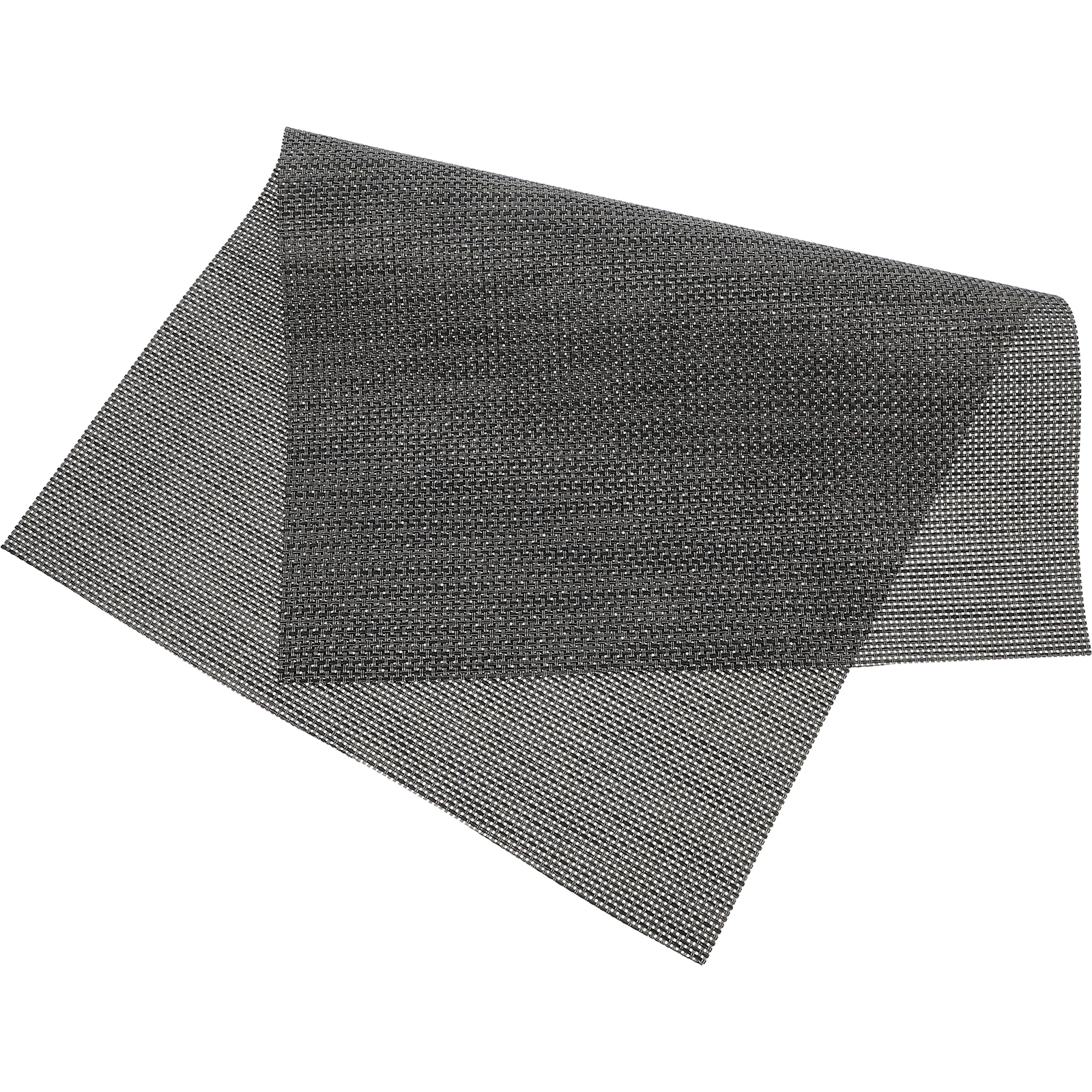 

4pcs Anti-scald Placemats Heat Resistant Kitchen Table Decor Dark Green Mats for Dining Tables Washable PVC Faux Linen Rectangle