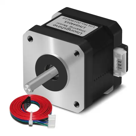 STEPPERONLINE 90W 0.3Nm Nema 23 통합 서보 모터(드라이버 포함) 3000RPM 20-50VDC 브러시리스 DC 서보 모터 - 짧은 샤프트 Best5 8 Usongshine Nema17 스텝퍼 모터, CNC 로터 레이저 타각기 3D 프린터용, 17HS4401 1.8 ° 모터, 1.5A, 42N.cm, 42BYGH 4-리드