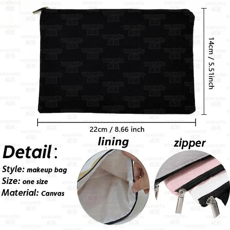 Gold Letter Black Wash Bag Stain Resistant Children\'s Pencil Case Makeup Bag for Ladies Travel Organizer Cosmetic Pouch Bags