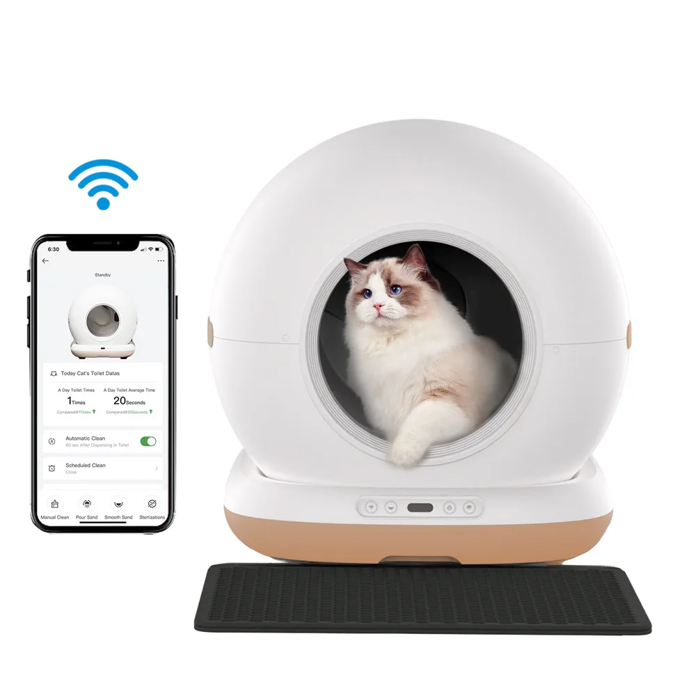 

2025 Pet Smart Cat Litter Box Cat Toilet, Fully Automatic Deodorization and Fully Enclosed Cat Litter Box