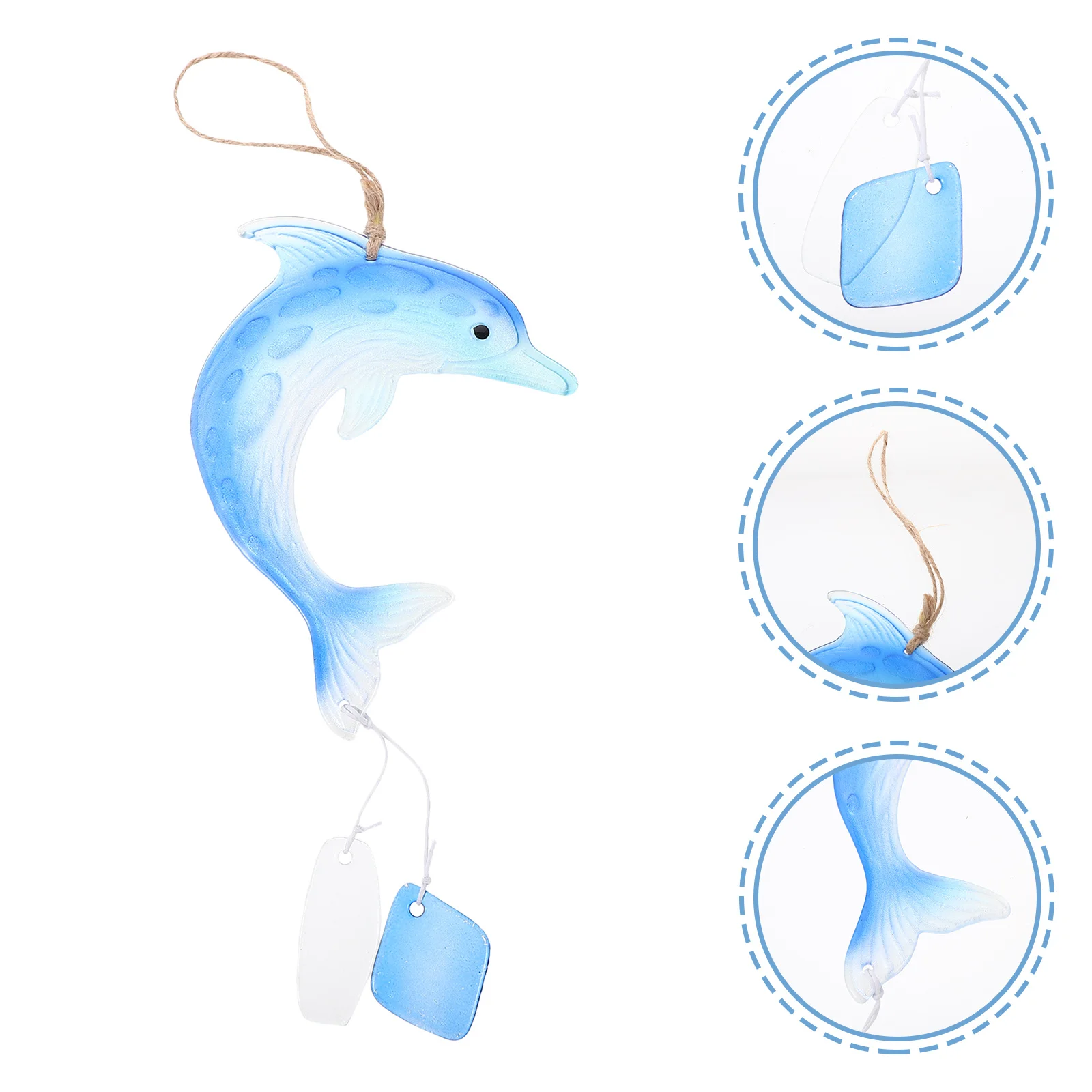 

Glass Dolphin Wall Art, Hanging Ornament For Home Garden Decor, Dolphin Sculpture Craft, Beach Themed Wall Hanging,