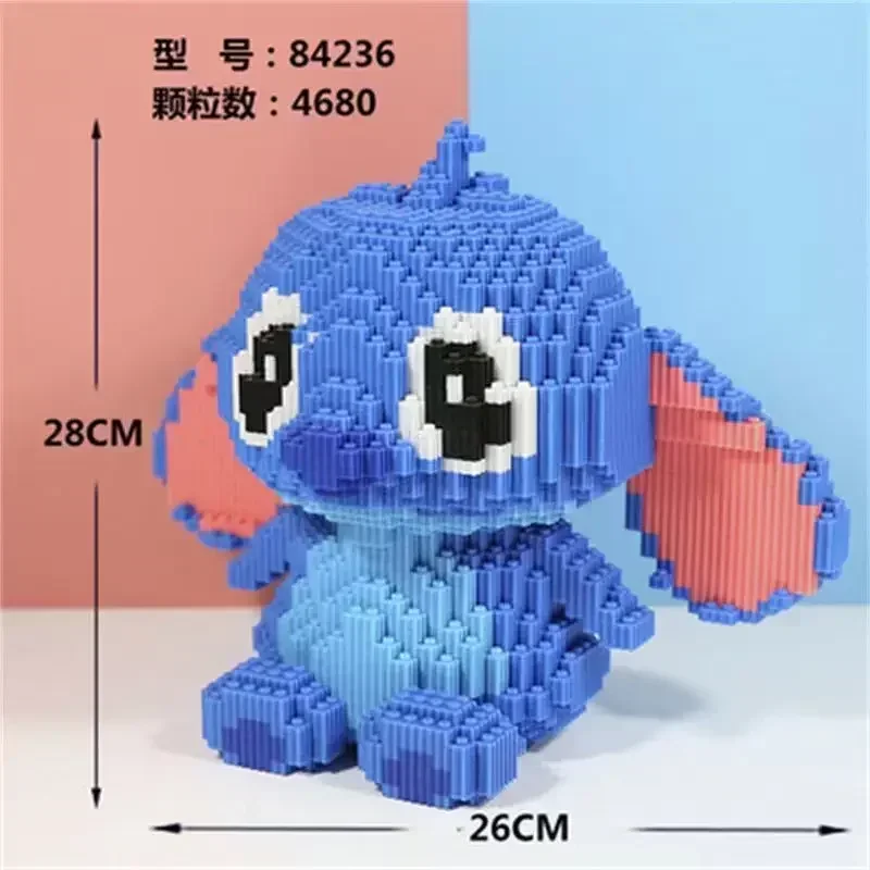 New Disney Building Block Stitch Giant Stitzer Assembly Toy Children\'s Birthday Gift Puzzle Desktop Decoration Fast Delivery