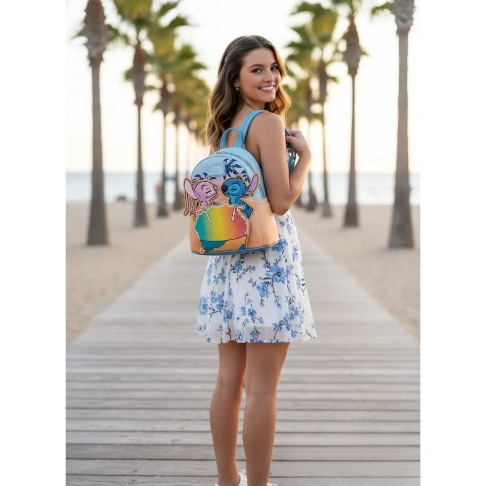 

Лило и Стич Snow Cone Date Night Мини-рюкзак Кошелек из искусственной кожи с вышивкой Повседневная сумка через плечо Подарки