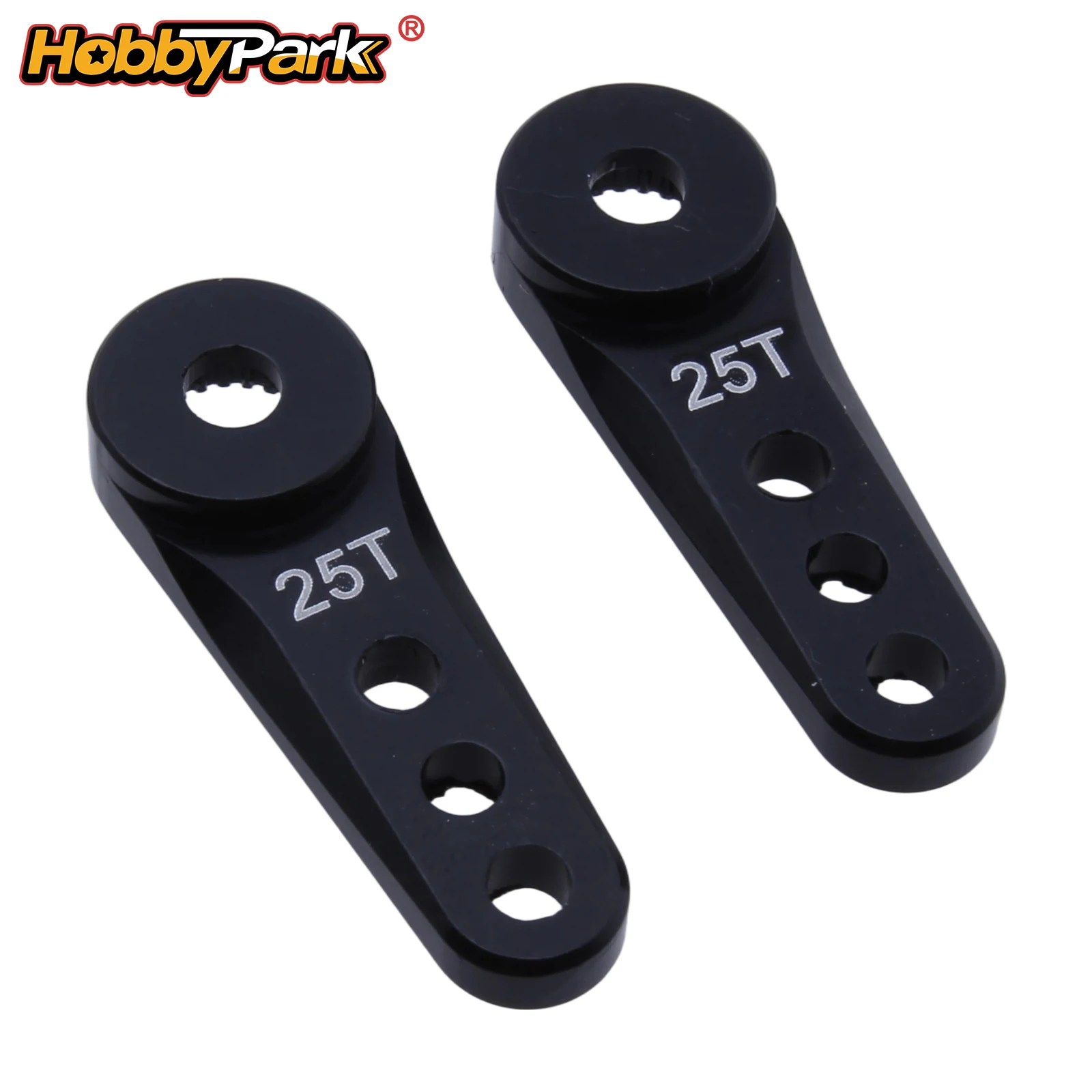 HobbyPark 25T Metal Aluminum Servo Horn Single-Sided Steering Arm for 1/10 1/8 RC Car On-Road Off-Road Buggy 2Pcs