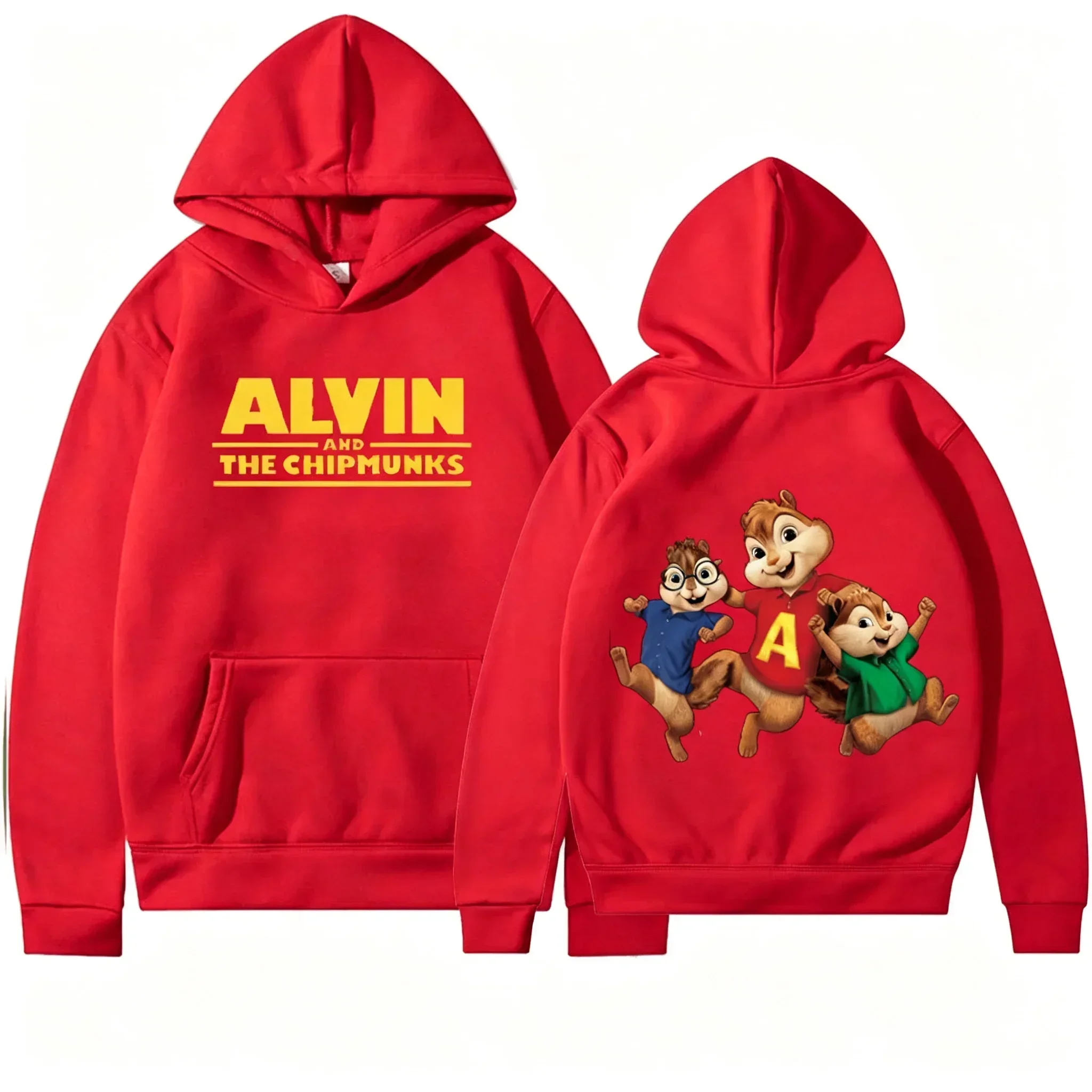 Alvin und die Chipmunks 2026 Mode Unisex Freizeit-Sportbekleidung Herren-Hoodie Alvin Chipmunk Halloween-Kostüm Damen-Pullover-Oberteile – Detail 8